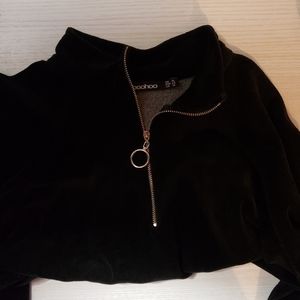 Velour Zip Front Sweat